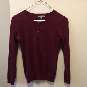 Downeast maroon button up sweater